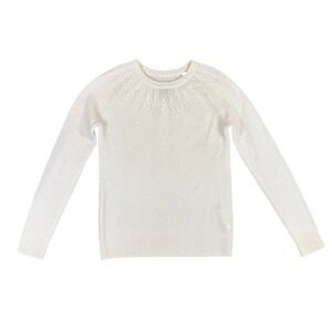 Jack Wills Cream 100% Cashmere Cable Knit Crew Neck Sweater Womens US 2 UK 6